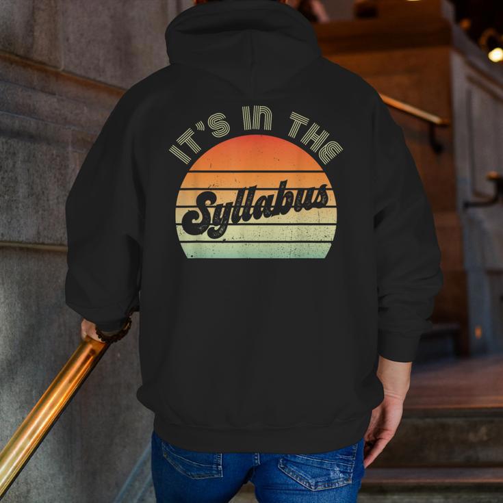 It's In The Syllabus Shirt Professor Saying College Teacher For Men Women Men Zip Up Hoodie Back Print, funny gift It's In The Syllabus Shirt Professor Saying College Teacher For Men Women Men Zip Up Hoodie Back Print, funny gift