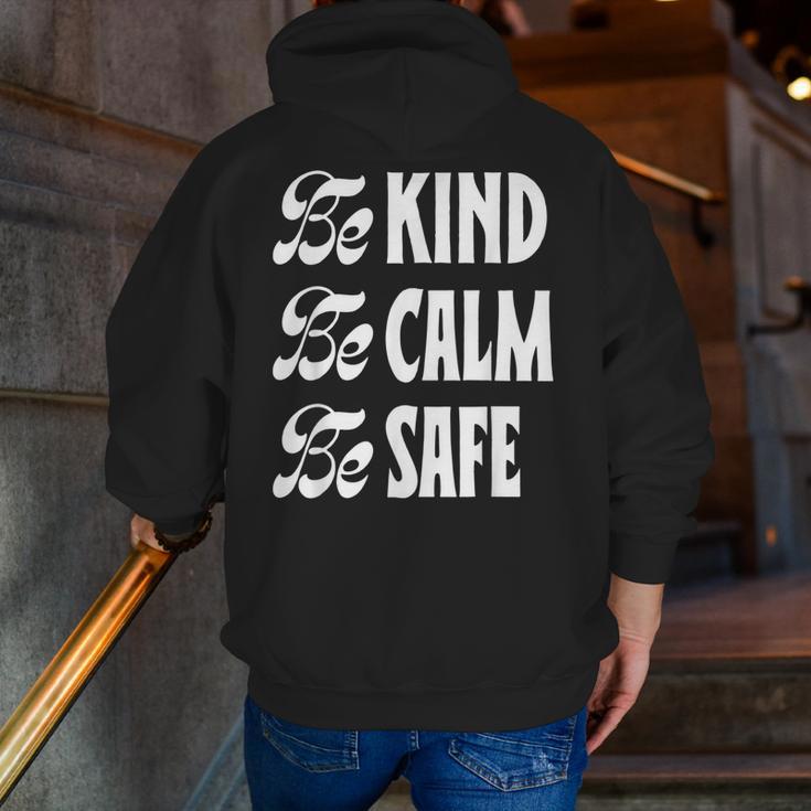 Be Kind Be Calm Be Safe Awareness For Teachers For Men Women Kids Men Zip Up Hoodie Back Print, funny gift Be Kind Be Calm Be Safe Awareness For Teachers For Men Women Kids Men Zip Up Hoodie Back Print, funny gift