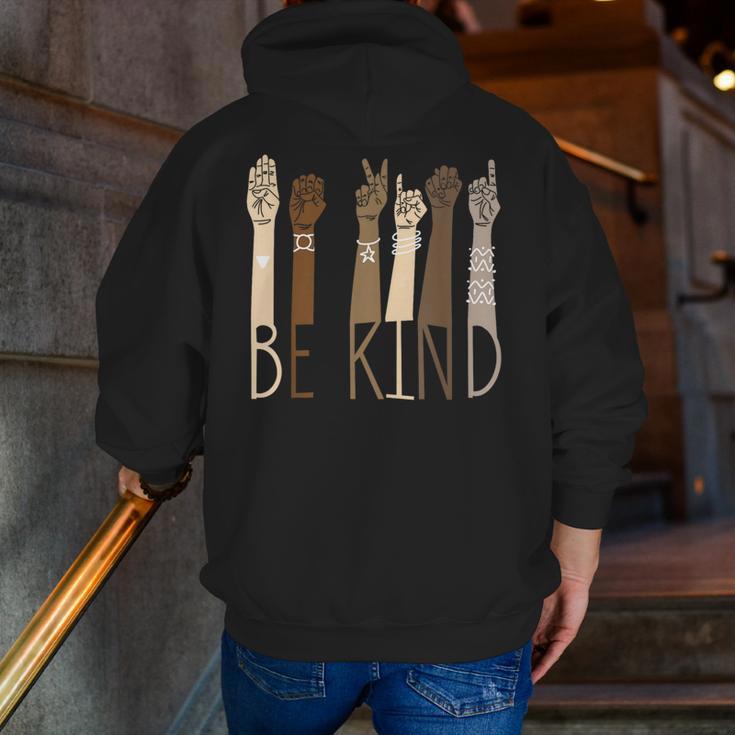 Be Kind Sign Language Hand Talking Teachers Interpreter ASL Men Women Men Zip Up Hoodie Back Print, funny gift Be Kind Sign Language Hand Talking Teachers Interpreter ASL Men Women Men Zip Up Hoodie Back Print, funny gift