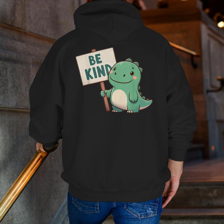 Be Kind Teacher Anti-Bullying Dino Kindness Women Men Boys Men Zip Up Hoodie Back Print, funny gift