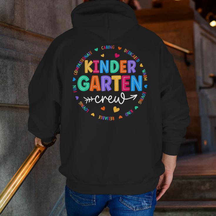 Kindergarten Crew Back To School Kindergarten Teacher Kids Men Zip Up Hoodie Back Print, funny gift