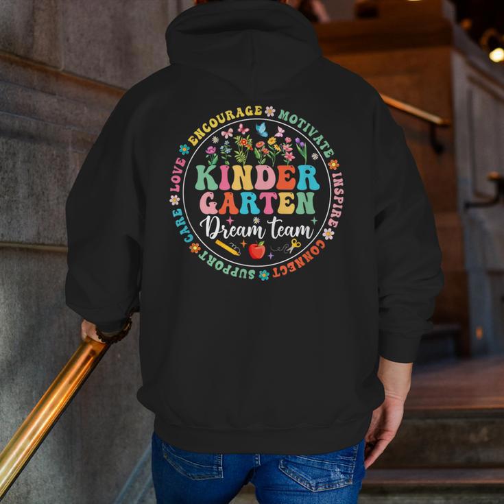 Kindergarten Dream Team Back To School Teacher Flower For Men Women Girls Kids Men Zip Up Hoodie Back Print, funny gift Kindergarten Dream Team Back To School Teacher Flower For Men Women Girls Kids Men Zip Up Hoodie Back Print, funny gift