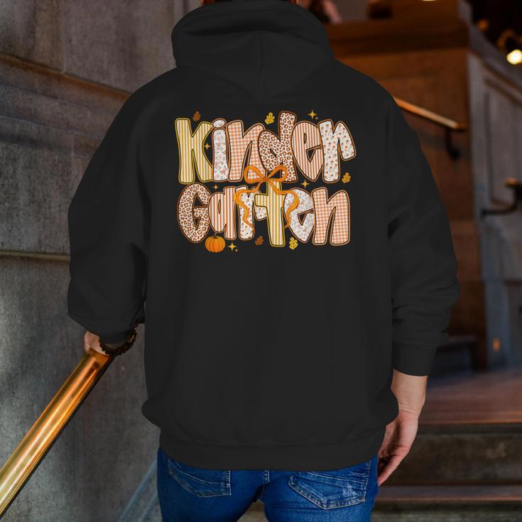 Kindergarten Teacher Fall Pumpkin Autumn Cute Men Zip Up Hoodie Back Print, funny gift Kindergarten Teacher Fall Pumpkin Autumn Cute Men Zip Up Hoodie Back Print, funny gift