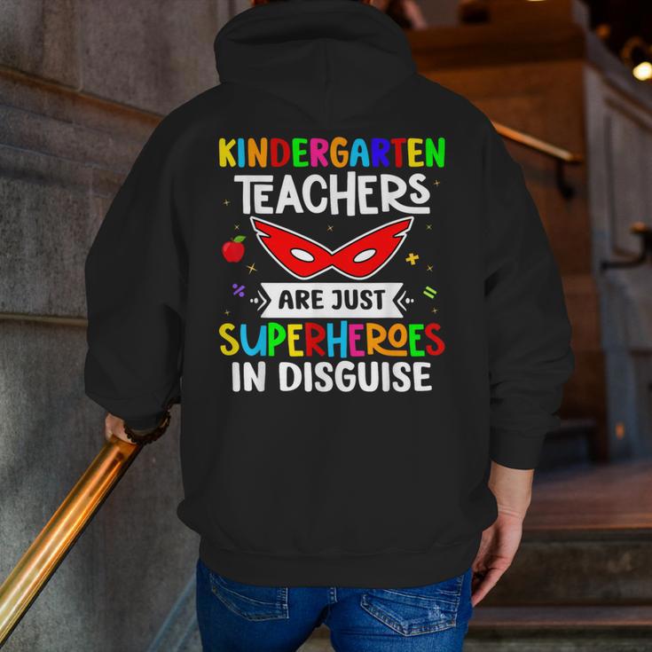 Kindergarten Teachers Are Just Superheroes In Disguise Men Zip Up Hoodie Back Print, funny gift