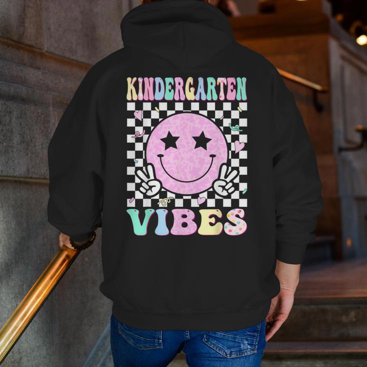 Kindergarten Vibes First Day Of School Kindergarten Teacher Men Zip Up Hoodie Back Print, funny gift