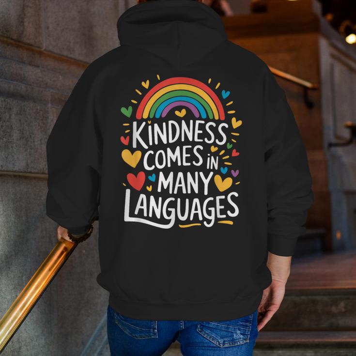 Kindness Comes In Many Languages ESL English Teacher Men Zip Up Hoodie Back Print, Esl Teacher Hoodies, English Teacher Hoodies, funny gift Kindness Comes In Many Languages ESL English Teacher Men Zip Up Hoodie Back Print, Esl Teacher Hoodies, English Teacher Hoodies, funny gift