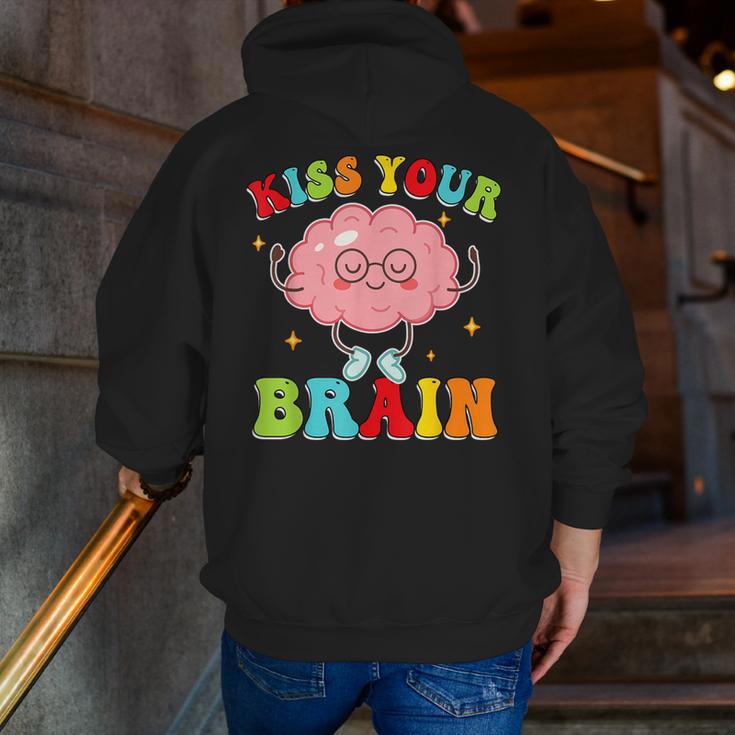 Kiss Your Brain Calm Mindset Teacher Kids Boys Girls Women Men Zip Up Hoodie Back Print, funny gift Kiss Your Brain Calm Mindset Teacher Kids Boys Girls Women Men Zip Up Hoodie Back Print, funny gift