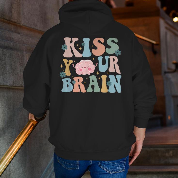 Kiss Your Brain Teacher Inspire Educate Groovy Retro Vintage Men Zip Up Hoodie Back Print, Groovy Teacher Hoodies, funny gift Kiss Your Brain Teacher Inspire Educate Groovy Retro Vintage Men Zip Up Hoodie Back Print, Groovy Teacher Hoodies, funny gift