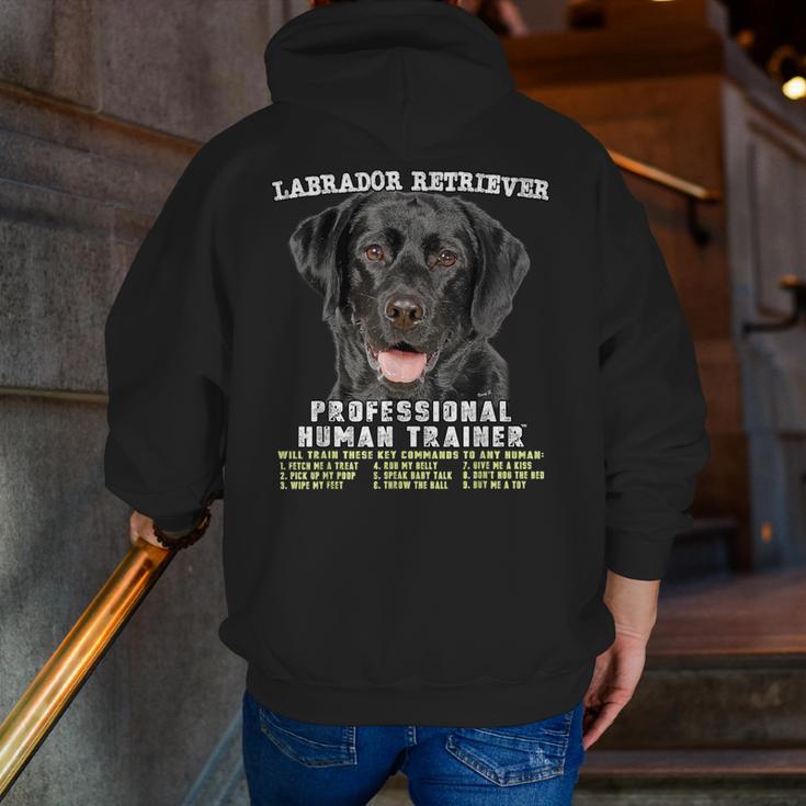 Labrador Retriever Lab Professional Human Trainer Men Zip Up Hoodie Back Print, funny gift