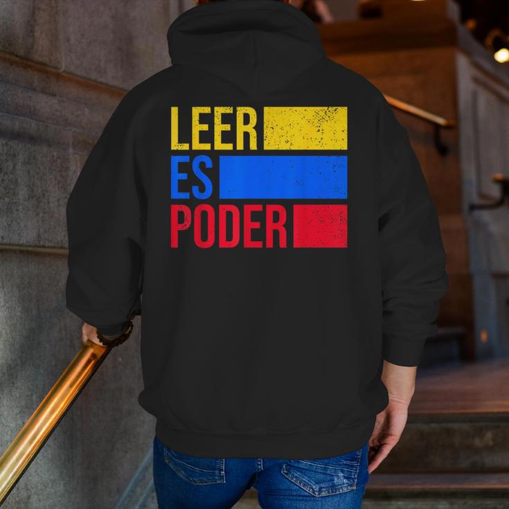 Leer Es Poder Colombian Spanish Teacher Maestra Colombia Men Zip Up Hoodie Back Print, funny gift Leer Es Poder Colombian Spanish Teacher Maestra Colombia Men Zip Up Hoodie Back Print, funny gift