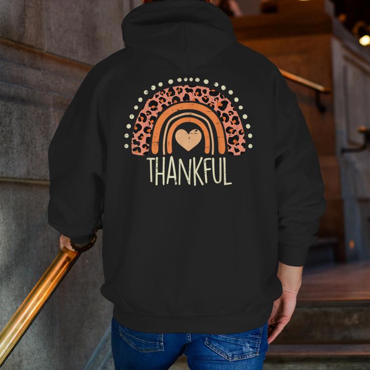 Leopard Rainbow Thankful Thanksgiving Teacher Women Kids Men Zip Up Hoodie Back Print, funny gift Leopard Rainbow Thankful Thanksgiving Teacher Women Kids Men Zip Up Hoodie Back Print, funny gift