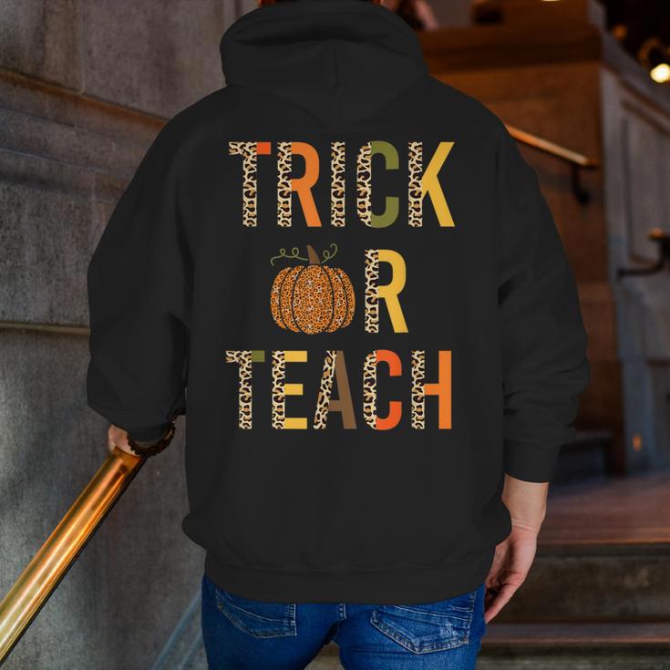 Leopard Trick Or Teach Halloween Teacher Costume Women Men Zip Up Hoodie Back Print, funny gift Leopard Trick Or Teach Halloween Teacher Costume Women Men Zip Up Hoodie Back Print, funny gift