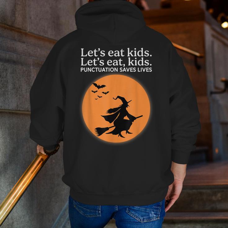 Let's Eat Kids Punctuation Saves Live Witch Grammar Teacher Men Zip Up Hoodie Back Print, funny gift Let's Eat Kids Punctuation Saves Live Witch Grammar Teacher Men Zip Up Hoodie Back Print, funny gift