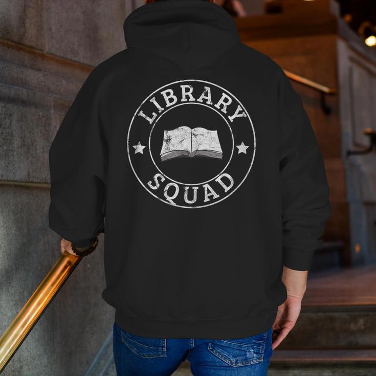 Library Squad Librarian Staff Teacher Group Matching For Men Women Men Zip Up Hoodie Back Print, funny gift