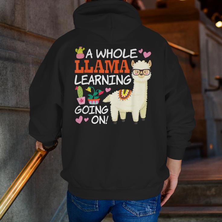 Llama Learning T Shirt Teachers Students Alpaca Lovers Men Zip Up Hoodie Back Print, funny gift Llama Learning T Shirt Teachers Students Alpaca Lovers Men Zip Up Hoodie Back Print, funny gift