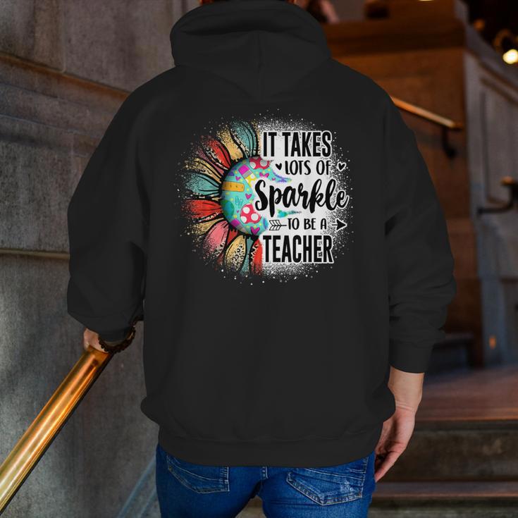 It Take Lots Of Sparkle To Be A Teacher With Sunflower Men Zip Up Hoodie Back Print, funny gift It Take Lots Of Sparkle To Be A Teacher With Sunflower Men Zip Up Hoodie Back Print, funny gift