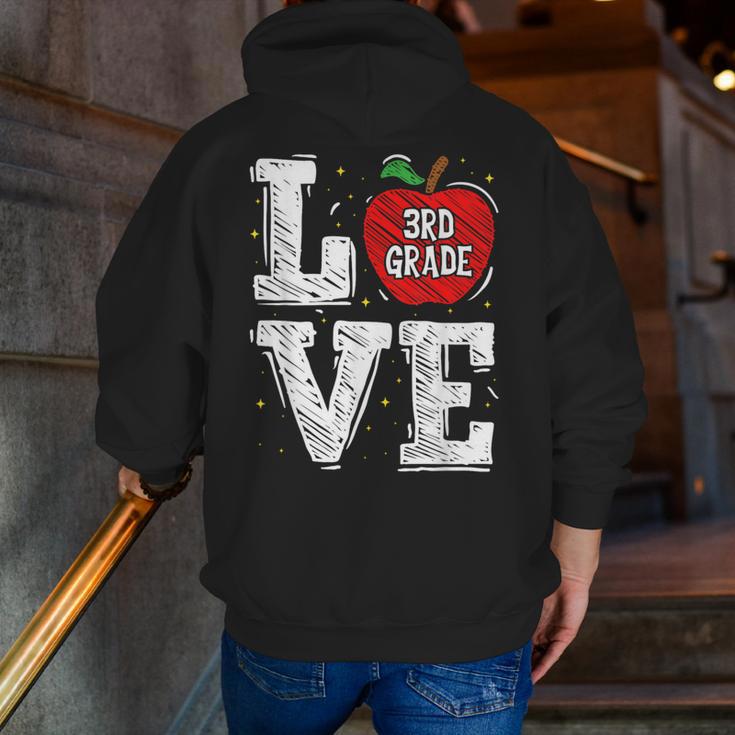 LOVE Apple 3rd Grade Teacher Student School Men Zip Up Hoodie Back Print, funny gift LOVE Apple 3rd Grade Teacher Student School Men Zip Up Hoodie Back Print, funny gift