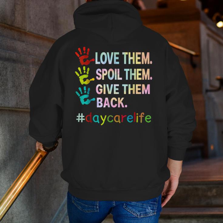 Love Daycare Provider Childcare Teacher Tie Dye Men Zip Up Hoodie Back Print, funny gift Love Daycare Provider Childcare Teacher Tie Dye Men Zip Up Hoodie Back Print, funny gift