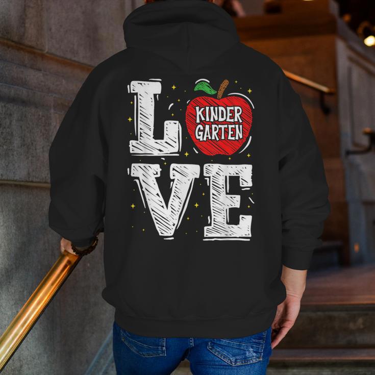 LOVE Kindergarten Teacher Student School Apple Men Zip Up Hoodie Back Print, funny gift LOVE Kindergarten Teacher Student School Apple Men Zip Up Hoodie Back Print, funny gift