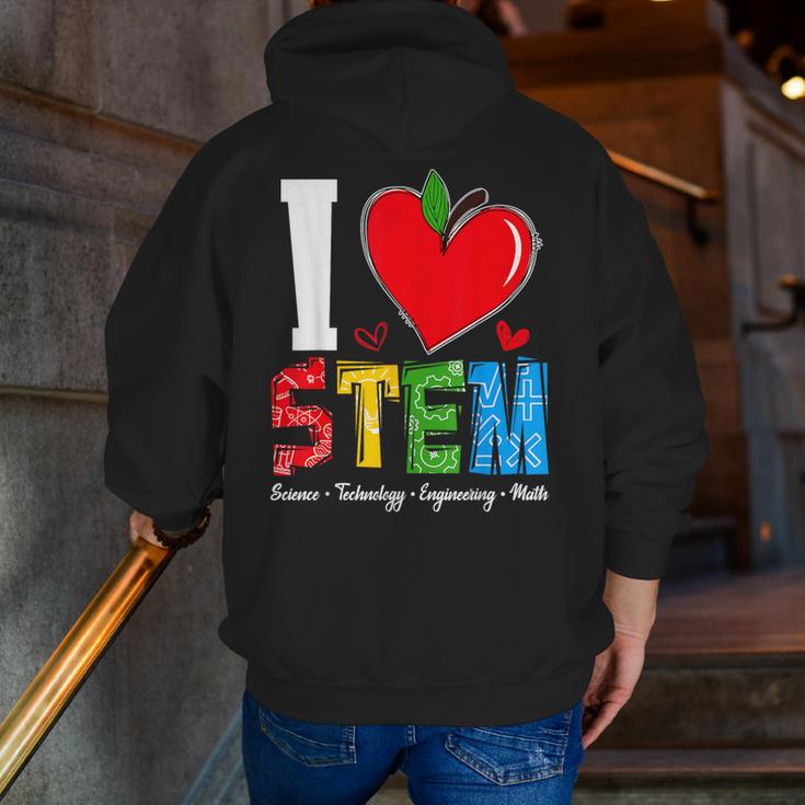 I Love STEM Student Teacher 1st Day Of School Back To School Men Zip Up Hoodie Back Print, funny gift I Love STEM Student Teacher 1st Day Of School Back To School Men Zip Up Hoodie Back Print, funny gift