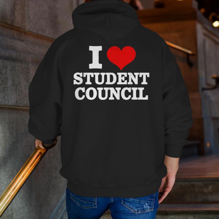 I Love Student Council Student Teacher Men Zip Up Hoodie Back Print, funny gift