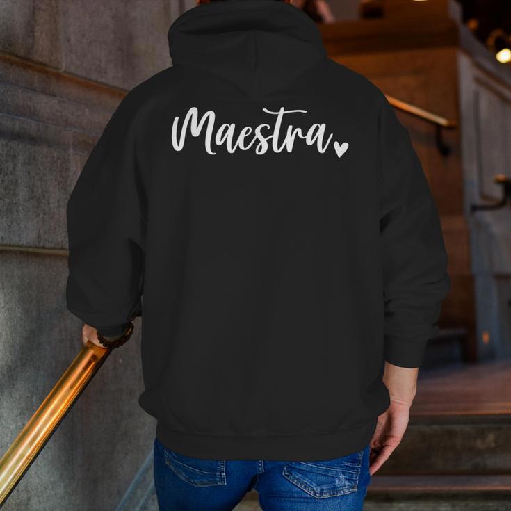 Maestra Cute Bilingual Spanish Teacher Men Zip Up Hoodie Back Print, funny gift Maestra Cute Bilingual Spanish Teacher Men Zip Up Hoodie Back Print, funny gift