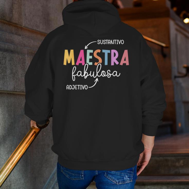 Maestra Fabulosa Maestra De EspañOl Spanish Teacher Men Zip Up Hoodie Back Print, funny gift Maestra Fabulosa Maestra De EspañOl Spanish Teacher Men Zip Up Hoodie Back Print, funny gift