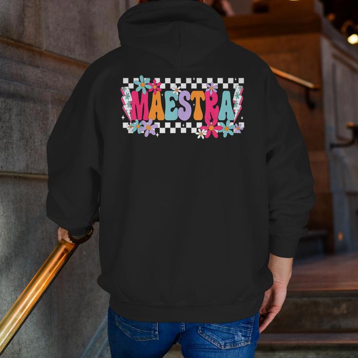Maestra Teacher Spanish Back To School First Day Of School Men Zip Up Hoodie Back Print, funny gift Maestra Teacher Spanish Back To School First Day Of School Men Zip Up Hoodie Back Print, funny gift