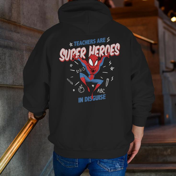 Marvel Spider-Man Teachers Are Super Heroes Men Zip Up Hoodie Back Print, funny gift