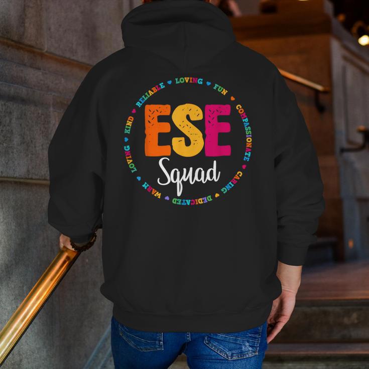 Matching ESE Squad First Last Day Team Teacher Student Tribe Men Zip Up Hoodie Back Print, funny gift