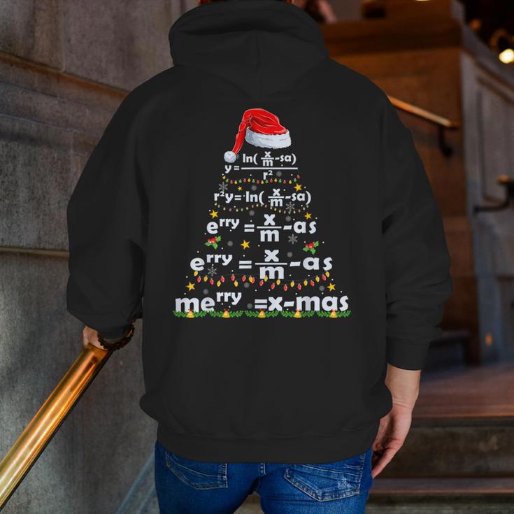 Math Equation Merry X-Mas Math Teacher Christmas Humor Men Women Kids Men Zip Up Hoodie Back Print, funny gift