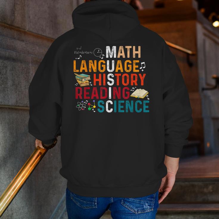 Math Language History Reading Science Music Teacher Men Zip Up Hoodie Back Print, History Teacher Hoodies, Science Teacher Hoodies, funny gift Math Language History Reading Science Music Teacher Men Zip Up Hoodie Back Print, History Teacher Hoodies, Science Teacher Hoodies, funny gift