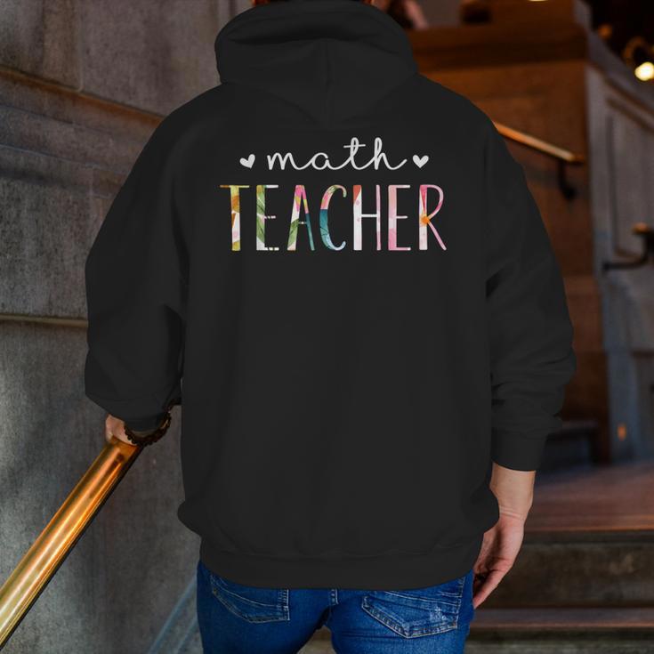 Math Teacher Cute Floral Men Zip Up Hoodie Back Print, funny gift Math Teacher Cute Floral Men Zip Up Hoodie Back Print, funny gift