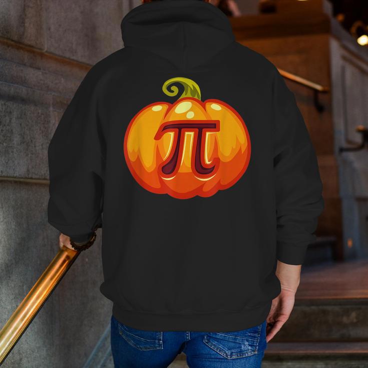 Math Teacher Halloween Costume Pumpkin Pi Pun Pie Men Men Zip Up Hoodie Back Print, funny gift