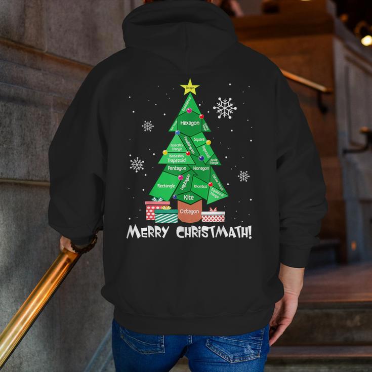 Math Teacher Polygon Christmas Tree Geometry Merry Christmas Men Zip Up Hoodie Back Print, funny gift