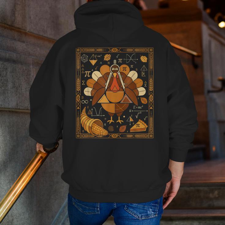 Math Turkey Teacher Thanksgiving Geometric Pi Equation Men Zip Up Hoodie Back Print, funny gift