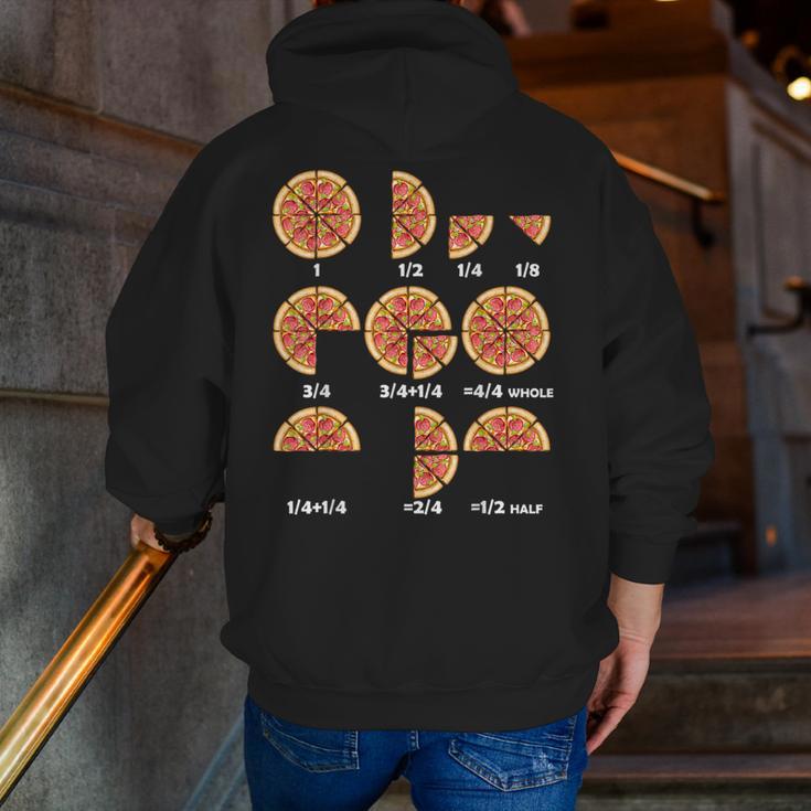Maths Day Costume Idea Kids Teachers Pizza Slice Fraction Men Zip Up Hoodie Back Print, funny gift Maths Day Costume Idea Kids Teachers Pizza Slice Fraction Men Zip Up Hoodie Back Print, funny gift