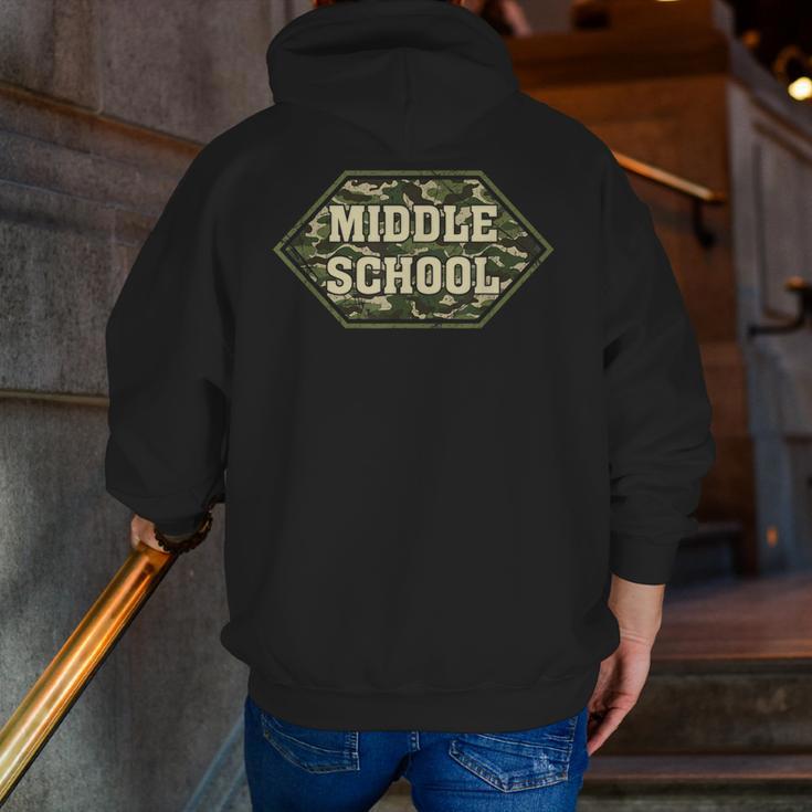 Middle School Camo Retro Back To School Teachers Men Zip Up Hoodie Back Print, funny gift Middle School Camo Retro Back To School Teachers Men Zip Up Hoodie Back Print, funny gift
