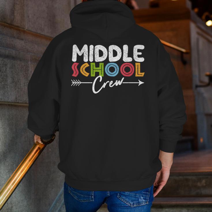 Middle School Crew Retro Teacher Student Vintage Men Zip Up Hoodie Back Print, funny gift Middle School Crew Retro Teacher Student Vintage Men Zip Up Hoodie Back Print, funny gift