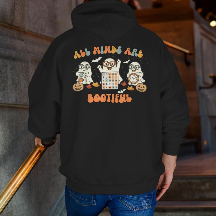 All Minds Are Bootiful Special Education Teacher Halloween Men Zip Up Hoodie Back Print, funny gift