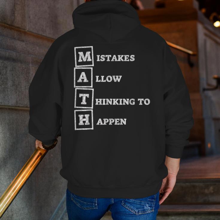 Mistakes Allow Thinking To Happen School Math Teacher Men Zip Up Hoodie Back Print, funny gift Mistakes Allow Thinking To Happen School Math Teacher Men Zip Up Hoodie Back Print, funny gift