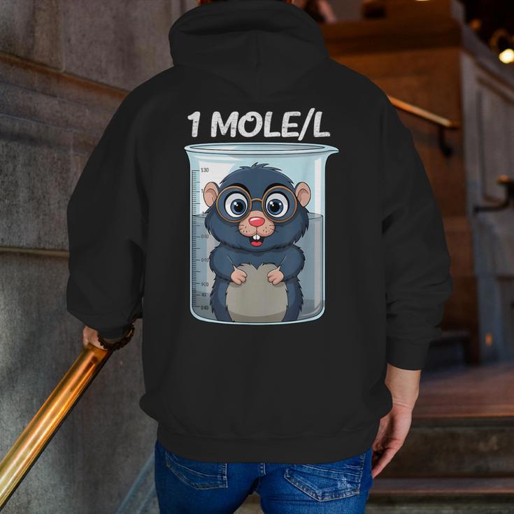 Mole Chemistry Chemist Student Science Teacher Men Zip Up Hoodie Back Print, Science Teacher Hoodies, funny gift