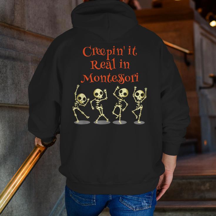 Montessori Creepin' It Real HALLOWEEN School Teacher Shirt Men Zip Up Hoodie Back Print, funny gift Montessori Creepin' It Real HALLOWEEN School Teacher Shirt Men Zip Up Hoodie Back Print, funny gift