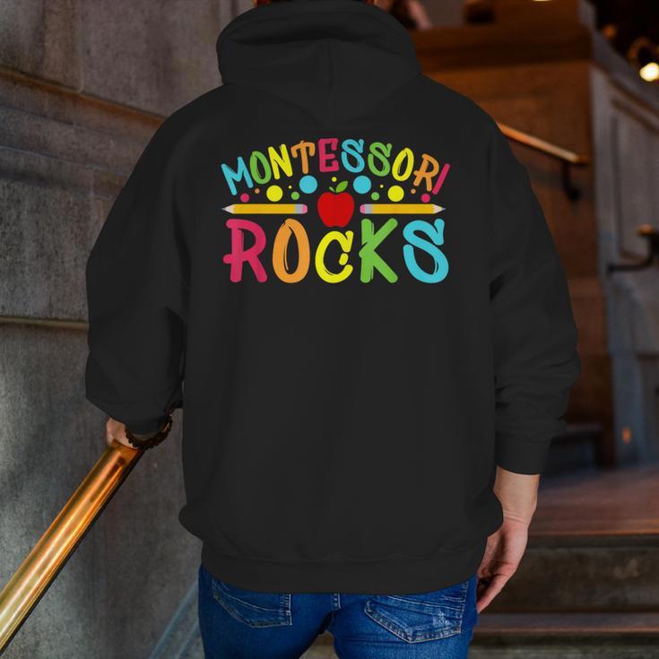 Montessori Rocks Montessori Teacher Back To School Men Zip Up Hoodie Back Print, funny gift