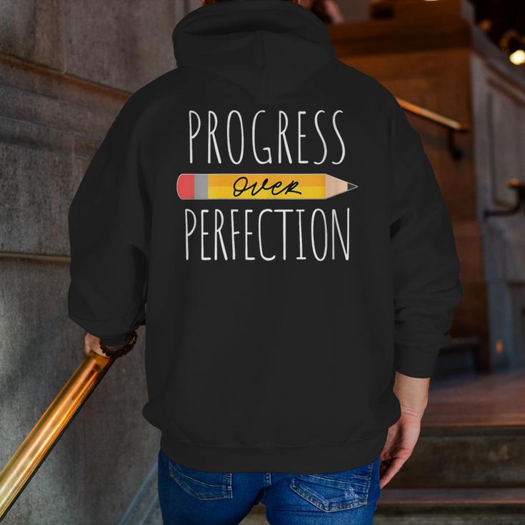 Motivational Progress Over Perfection Back To School Teacher Men Zip Up Hoodie Back Print, funny gift Motivational Progress Over Perfection Back To School Teacher Men Zip Up Hoodie Back Print, funny gift