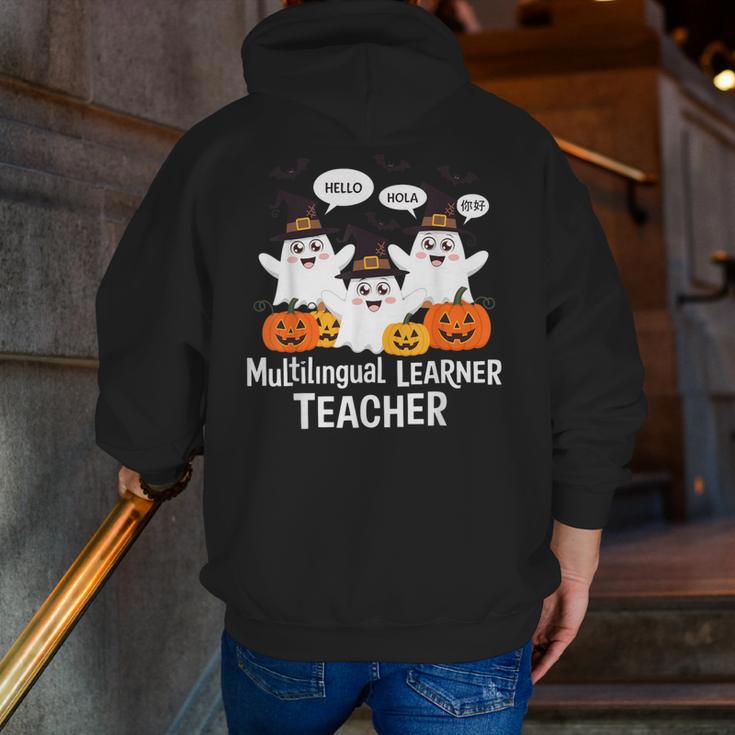 Multilingual Learner Teacher Spooky Halloween ESL Teacher Men Zip Up Hoodie Back Print, Esl Teacher Hoodies, funny gift Multilingual Learner Teacher Spooky Halloween ESL Teacher Men Zip Up Hoodie Back Print, Esl Teacher Hoodies, funny gift