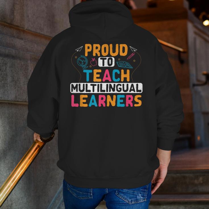 Multilingual Teacher Linguist Language ESL Teaching Men Zip Up Hoodie Back Print, Esl Teacher Hoodies, funny gift