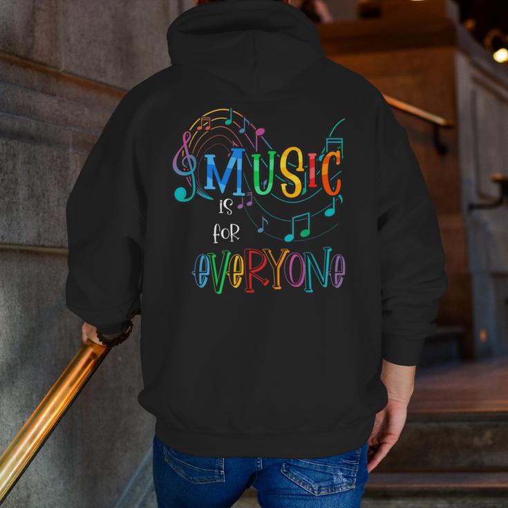 Music Is For Everyone Love For Music Teachers Men Zip Up Hoodie Back Print, funny gift