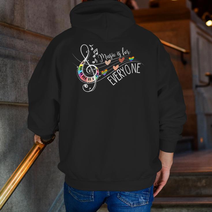 Music Is For Everyone Music Teacher Men Zip Up Hoodie Back Print, funny gift Music Is For Everyone Music Teacher Men Zip Up Hoodie Back Print, funny gift