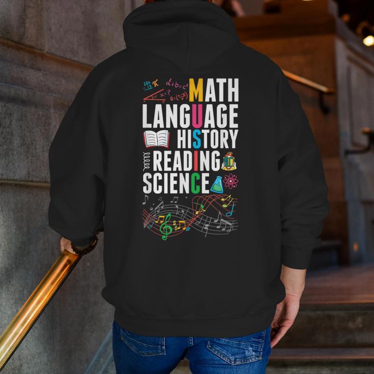 Music Teacher Music Math Language History Reading Science Men Zip Up Hoodie Back Print, History Teacher Hoodies, Science Teacher Hoodies, funny gift Music Teacher Music Math Language History Reading Science Men Zip Up Hoodie Back Print, History Teacher Hoodies, Science Teacher Hoodies, funny gift